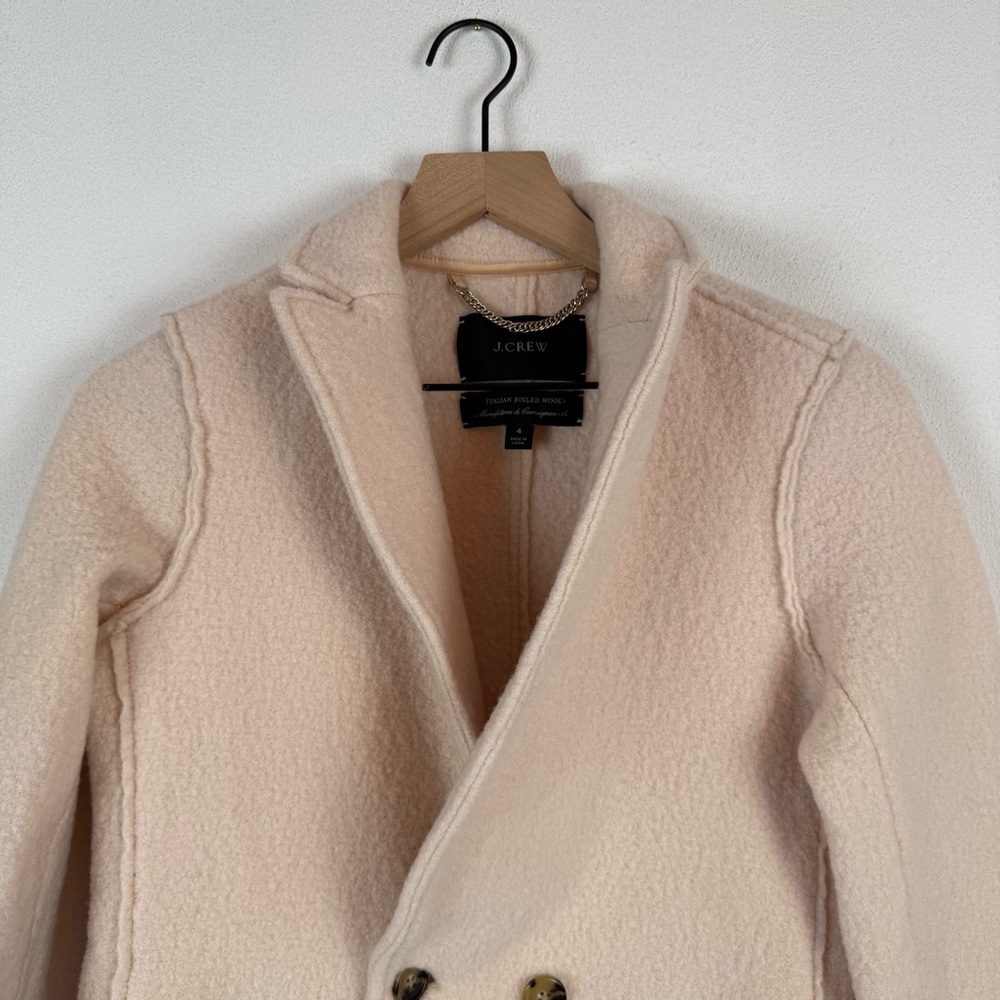 JCrew Daphne Topcoat in Italian Boiled Wool Cream Off White 4 - Picture 3 of 12